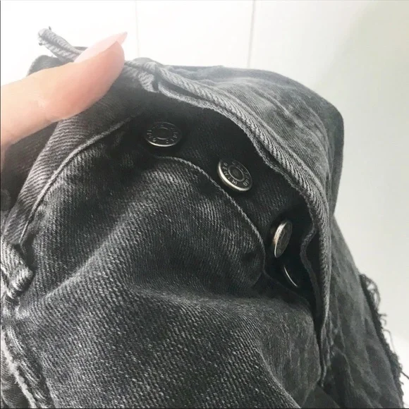 GRLFRND Cindy Distressed Black Jean Shorts 25 - Picture 10 of 10